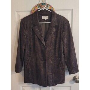 Erin London Faux‎ Snake Skin Button Front Jacket Size Small
